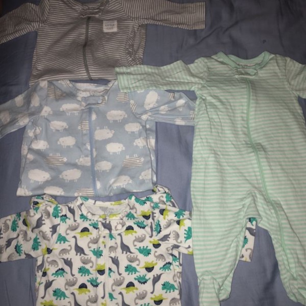 8 baby zipper sleepers